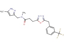 N-methyl-N-[(5-methyl-1H-pyrazol-3-yl)methyl]-3-{5-[3-(trifluoromethyl)benzyl]-1,3,4-oxadiazol-2-yl}propanamide