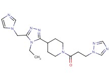 4-[4-ethyl-5-(1H-imidazol-1-ylmethyl)-4H-1,2,4-triazol-3-yl]-1-[3-(1H-1,2,4-triazol-1-yl)propanoyl]piperidine