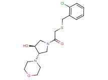 (3S*,4S*)-1-{[(2-chlorobenzyl)thio]acetyl}-4-morpholin-4-ylpyrrolidin-3-ol
