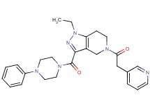1-ethyl-3-[(4-phenyl-1-piperazinyl)carbonyl]-5-(3-pyridinylacetyl)-4,5,6,7-tetrahydro-1H-pyrazolo[4,3-c]pyridine