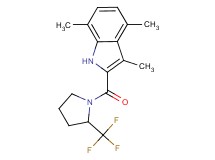 3,4,7-trimethyl-2-{[2-(trifluoromethyl)-1-pyrrolidinyl]carbonyl}-1H-indole