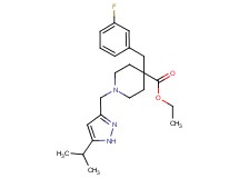 ethyl 4-(3-fluorobenzyl)-1-[(5-isopropyl-1H-pyrazol-3-yl)methyl]-4-piperidinecarboxylate