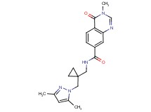 N-({1-[(3,5-dimethyl-1H-pyrazol-1-yl)methyl]cyclopropyl}methyl)-3-methyl-4-oxo-3,4-dihydroquinazoline-7-carboxamide