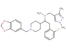 1-[1-(1,3-benzodioxol-5-ylmethyl)-4-piperidinyl]-N-[(1,3-dimethyl-1H-pyrazol-4-yl)methyl]-2-(2-fluorophenyl)-N-methylethanamine