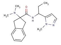 2-(dimethylamino)-N-[1-(1-methyl-1H-pyrazol-5-yl)propyl]-2-indanecarboxamide