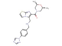 1-(6-{[(2R*,6S*)-2,6-dimethyl-4-morpholinyl]carbonyl}imidazo[2,1-b][1,3]thiazol-5-yl)-N-[4-(1H-1,2,4-triazol-1-yl)benzyl]methanamine