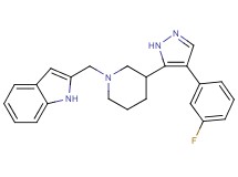 2-({3-[4-(3-fluorophenyl)-1H-pyrazol-5-yl]-1-piperidinyl}methyl)-1H-indole