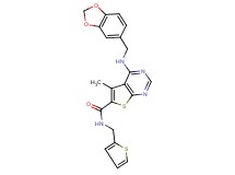 4-[(1,3-benzodioxol-5-ylmethyl)amino]-5-methyl-N-(2-thienylmethyl)thieno[2,3-d]pyrimidine-6-carboxamide