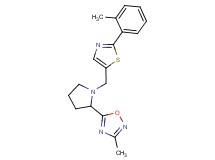 3-methyl-5-(1-{[2-(2-methylphenyl)-1,3-thiazol-5-yl]methyl}pyrrolidin-2-yl)-1,2,4-oxadiazole