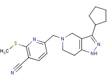 6-[(3-cyclopentyl-1,4,6,7-tetrahydro-5H-pyrazolo[4,3-c]pyridin-5-yl)methyl]-2-(methylthio)nicotinonitrile