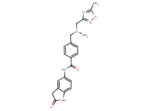 4-({methyl[(5-methyl-1,2,4-oxadiazol-3-yl)methyl]amino}methyl)-N-(2-oxo-2,3-dihydro-1H-indol-5-yl)benzamide