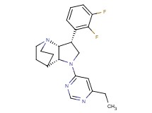 (3R*,3aR*,7aR*)-3-(2,3-difluorophenyl)-1-(6-ethylpyrimidin-4-yl)octahydro-4,7-ethanopyrrolo[3,2-b]pyridine