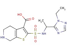 2-({[1-(1-ethyl-1H-1,2,4-triazol-5-yl)ethyl]amino}sulfonyl)-4,5,6,7-tetrahydrothieno[2,3-c]pyridine-3-carboxylic acid