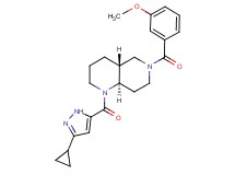 (4aR*,8aR*)-1-[(3-cyclopropyl-1H-pyrazol-5-yl)carbonyl]-6-(3-methoxybenzoyl)decahydro-1,6-naphthyridine