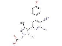 {4-[6-amino-5-cyano-4-(4-hydroxyphenyl)pyridin-2-yl]-3,5-dimethyl-1H-pyrazol-1-yl}acetic acid