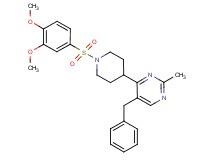 5-benzyl-4-{1-[(3,4-dimethoxyphenyl)sulfonyl]-4-piperidinyl}-2-methylpyrimidine
