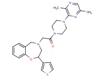4-{2-[4-(3,6-dimethyl-2-pyrazinyl)-1-piperazinyl]-2-oxoethyl}-2-(3-thienyl)-2,3,4,5-tetrahydro-1,4-benzoxazepine