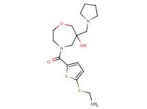 4-{[5-(ethylthio)-2-thienyl]carbonyl}-6-(pyrrolidin-1-ylmethyl)-1,4-oxazepan-6-ol