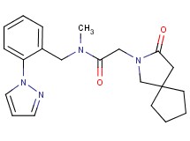 N-methyl-2-(3-oxo-2-azaspiro[4.4]non-2-yl)-N-[2-(1H-pyrazol-1-yl)benzyl]acetamide