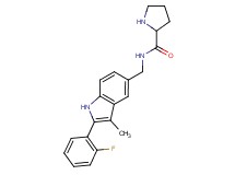 N-{[2-(2-fluorophenyl)-3-methyl-1H-indol-5-yl]methyl}prolinamide hydrochloride