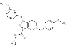 N-cyclopropyl-1-(3-methoxybenzyl)-5-(4-methoxybenzyl)-4,5,6,7-tetrahydro-1H-pyrazolo[4,3-c]pyridine-3-carboxamide