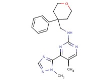 5-methyl-4-(1-methyl-1H-1,2,4-triazol-5-yl)-N-[(4-phenyltetrahydro-2H-pyran-4-yl)methyl]pyrimidin-2-amine