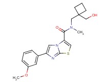 N-{[1-(hydroxymethyl)cyclobutyl]methyl}-6-(3-methoxyphenyl)-N-methylimidazo[2,1-b][1,3]thiazole-3-carboxamide