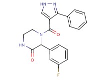 3-(3-fluorophenyl)-4-[(3-phenyl-1H-pyrazol-4-yl)carbonyl]piperazin-2-one