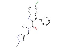 5-chloro-N-methyl-N-[(1-methyl-1H-pyrazol-4-yl)methyl]-3-phenyl-1H-indole-2-carboxamide