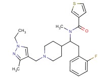 N-[1-{1-[(1-ethyl-3-methyl-1H-pyrazol-4-yl)methyl]-4-piperidinyl}-2-(2-fluorophenyl)ethyl]-N-methyl-3-thiophenecarboxamide