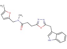 3-[5-(1H-indol-3-ylmethyl)-1,3,4-oxadiazol-2-yl]-N-methyl-N-[(5-methyl-2-furyl)methyl]propanamide
