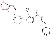 1-[4-(1,3-benzodioxol-5-yl)-2-pyrimidinyl]-5-cyclopropyl-N-[2-(2-pyridinyl)ethyl]-1H-pyrazole-4-carboxamide