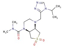 (4aR*,7aS*)-4-[(4-isopropyl-4H-1,2,4-triazol-3-yl)methyl]-N,N-dimethylhexahydrothieno[3,4-b]pyrazine-1(2H)-carboxamide 6,6-dioxide