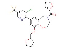 7-[3-chloro-5-(trifluoromethyl)-2-pyridinyl]-4-(2-furoyl)-9-(tetrahydro-2-furanylmethoxy)-2,3,4,5-tetrahydro-1,4-benzoxazepine