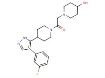 1-(2-{4-[4-(3-fluorophenyl)-1H-pyrazol-5-yl]piperidin-1-yl}-2-oxoethyl)piperidin-4-ol
