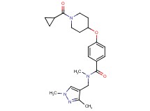 4-{[1-(cyclopropylcarbonyl)-4-piperidinyl]oxy}-N-[(1,3-dimethyl-1H-pyrazol-4-yl)methyl]-N-methylbenzamide