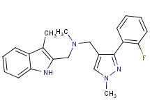1-[3-(2-fluorophenyl)-1-methyl-1H-pyrazol-4-yl]-N-methyl-N-[(3-methyl-1H-indol-2-yl)methyl]methanamine