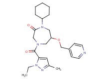 1-cyclohexyl-4-[(1-ethyl-3-methyl-1H-pyrazol-5-yl)carbonyl]-6-(4-pyridinylmethoxy)-1,4-diazepan-2-one