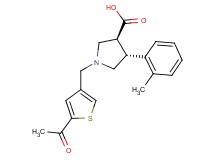 (3S*,4R*)-1-[(5-acetyl-3-thienyl)methyl]-4-(2-methylphenyl)pyrrolidine-3-carboxylic acid