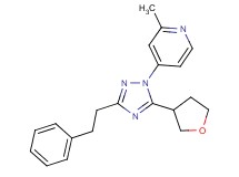 2-methyl-4-[3-(2-phenylethyl)-5-(tetrahydrofuran-3-yl)-1H-1,2,4-triazol-1-yl]pyridine