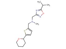 1-(5-isopropyl-1,2,4-oxadiazol-3-yl)-N-methyl-N-{[5-(tetrahydro-2H-pyran-2-yl)-2-thienyl]methyl}methanamine