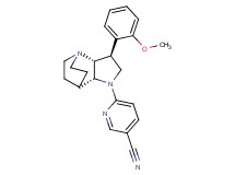 6-[(2R*,3S*,6R*)-3-(2-methoxyphenyl)-1,5-diazatricyclo[5.2.2.0~2,6~]undec-5-yl]nicotinonitrile