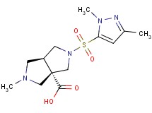 (3aS*,6aS*)-2-[(1,3-dimethyl-1H-pyrazol-5-yl)sulfonyl]-5-methylhexahydropyrrolo[3,4-c]pyrrole-3a(1H)-carboxylic acid