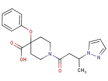 4-phenoxy-1-[3-(1H-pyrazol-1-yl)butanoyl]piperidine-4-carboxylic acid
