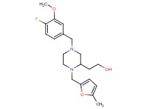 2-{4-(4-fluoro-3-methoxybenzyl)-1-[(5-methyl-2-furyl)methyl]-2-piperazinyl}ethanol