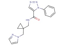 1-phenyl-N-{[1-(1H-pyrazol-1-ylmethyl)cyclopropyl]methyl}-1H-1,2,3-triazole-5-carboxamide