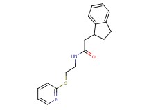 2-(2,3-dihydro-1H-inden-1-yl)-N-[2-(2-pyridinylthio)ethyl]acetamide