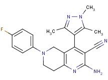 2-amino-6-(4-fluorophenyl)-4-(1,3,5-trimethyl-1H-pyrazol-4-yl)-5,6,7,8-tetrahydro-1,6-naphthyridine-3-carbonitrile