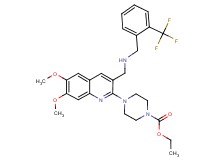 ethyl 4-[6,7-dimethoxy-3-({[2-(trifluoromethyl)benzyl]amino}methyl)-2-quinolinyl]-1-piperazinecarboxylate