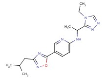 N-[1-(4-ethyl-4H-1,2,4-triazol-3-yl)ethyl]-5-(3-isobutyl-1,2,4-oxadiazol-5-yl)pyridin-2-amine